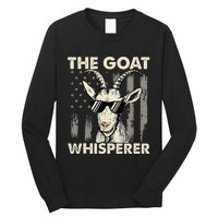 The Goat Whisperer Usa American Flag Farm Animal Lover Long Sleeve Shirt