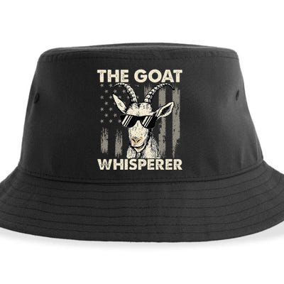 The Goat Whisperer Usa American Flag Farm Animal Lover Sustainable Bucket Hat