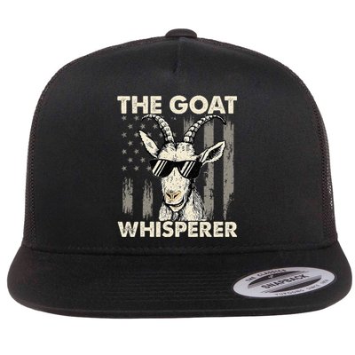 The Goat Whisperer Usa American Flag Farm Animal Lover Flat Bill Trucker Hat