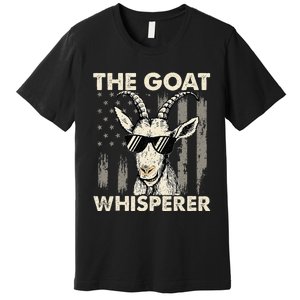 The Goat Whisperer Usa American Flag Farm Animal Lover Premium T-Shirt