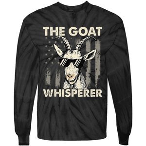 The Goat Whisperer Usa American Flag Farm Animal Lover Tie-Dye Long Sleeve Shirt