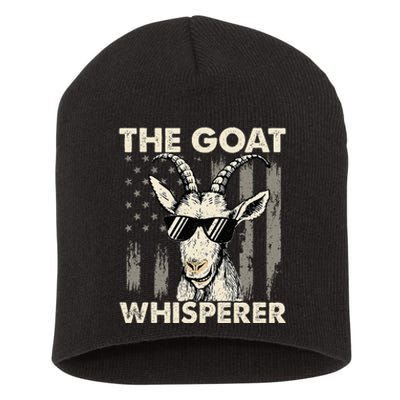 The Goat Whisperer Usa American Flag Farm Animal Lover Short Acrylic Beanie