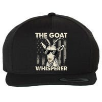 The Goat Whisperer Usa American Flag Farm Animal Lover Wool Snapback Cap