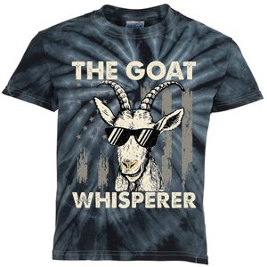 The Goat Whisperer Usa American Flag Farm Animal Lover Kids Tie-Dye T-Shirt