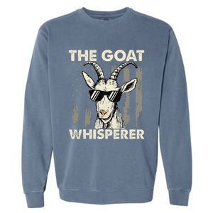 The Goat Whisperer Usa American Flag Farm Animal Lover Garment-Dyed Sweatshirt