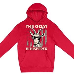 The Goat Whisperer Usa American Flag Farm Animal Lover Premium Pullover Hoodie