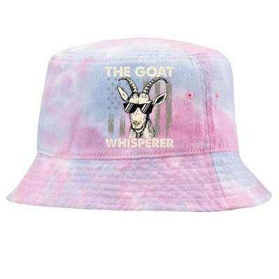 The Goat Whisperer Usa American Flag Farm Animal Lover Tie-Dyed Bucket Hat