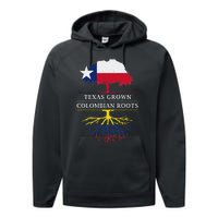 Texas Grown With Colombian Roots Colombia Performance Fleece Hoodie