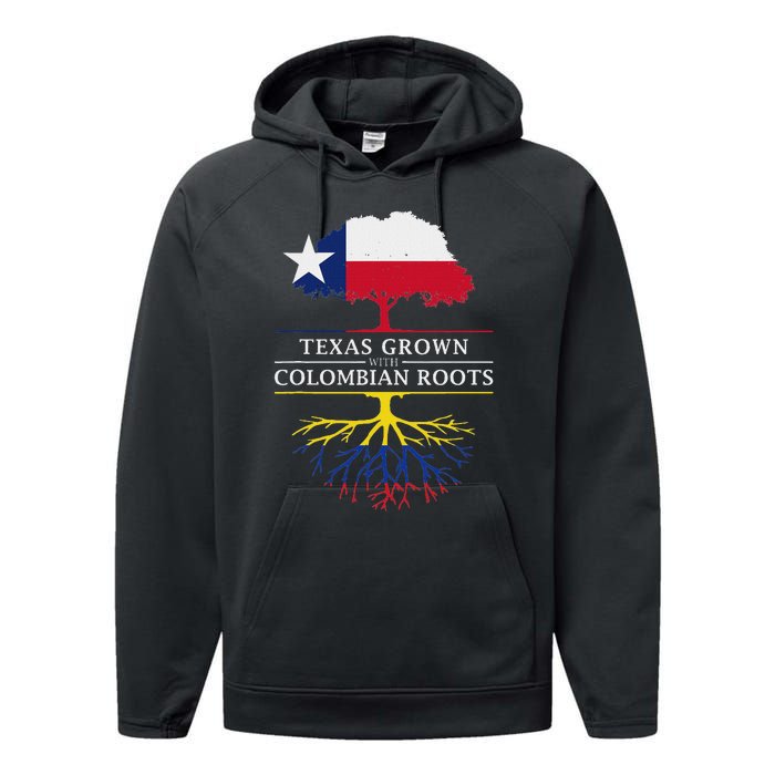 Texas Grown With Colombian Roots Colombia Performance Fleece Hoodie