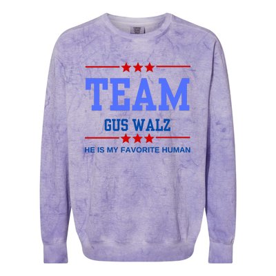 Team Gus Walz He Is My Favorite Human Colorblast Crewneck Sweatshirt