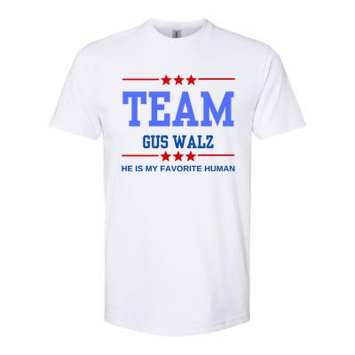 Team Gus Walz He Is My Favorite Human Softstyle CVC T-Shirt