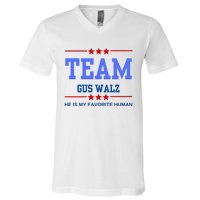 Team Gus Walz He Is My Favorite Human V-Neck T-Shirt