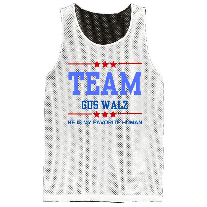 Team Gus Walz He Is My Favorite Human Mesh Reversible Basketball Jersey Tank