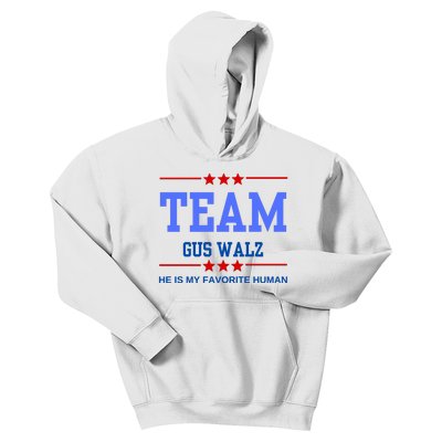 Team Gus Walz He Is My Favorite Human Kids Hoodie