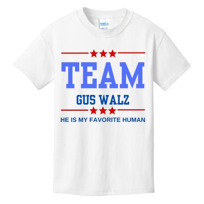 Team Gus Walz He Is My Favorite Human Kids T-Shirt