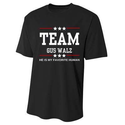 Team Gus Walz He Is My Favorite Human Performance Sprint T-Shirt