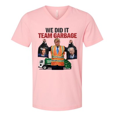 Team Garbage Won We Did It Trump 2024 V-Neck T-Shirt