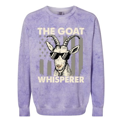 The Goat Whisperer - USA American Flag Farm Animal Lover Colorblast Crewneck Sweatshirt