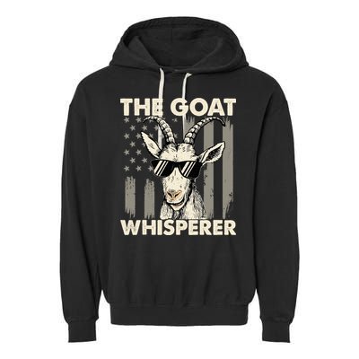 The Goat Whisperer - USA American Flag Farm Animal Lover Garment-Dyed Fleece Hoodie