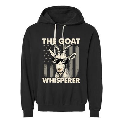 The Goat Whisperer - USA American Flag Farm Animal Lover Garment-Dyed Fleece Hoodie