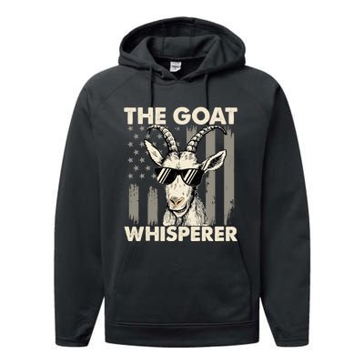 The Goat Whisperer - USA American Flag Farm Animal Lover Performance Fleece Hoodie