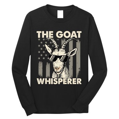 The Goat Whisperer - USA American Flag Farm Animal Lover Long Sleeve Shirt