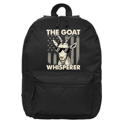 The Goat Whisperer - USA American Flag Farm Animal Lover 16 in Basic Backpack