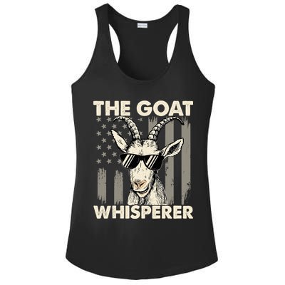 The Goat Whisperer - USA American Flag Farm Animal Lover Ladies PosiCharge Competitor Racerback Tank