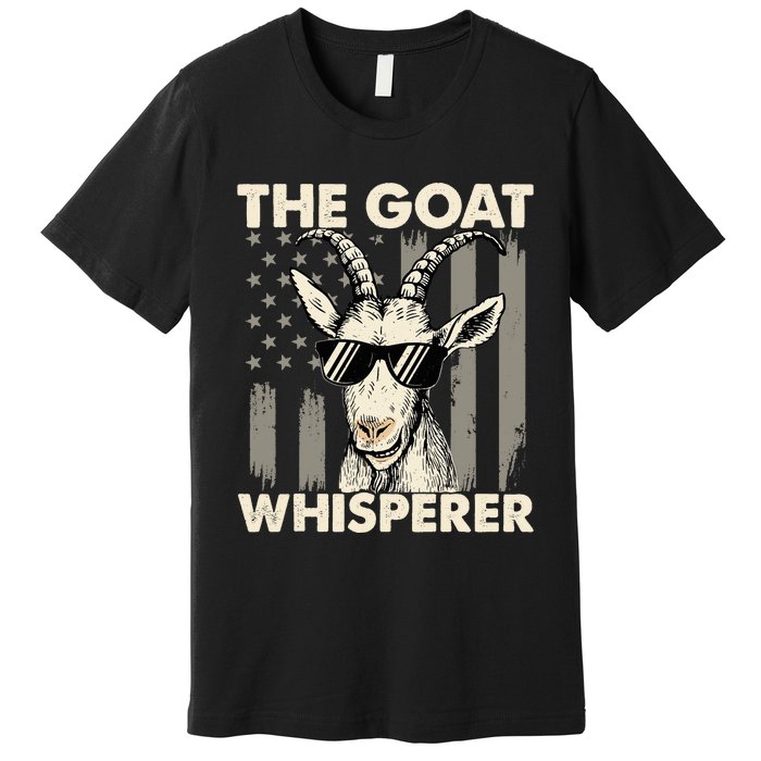 The Goat Whisperer - USA American Flag Farm Animal Lover Premium T-Shirt