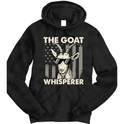 The Goat Whisperer - USA American Flag Farm Animal Lover Tie Dye Hoodie