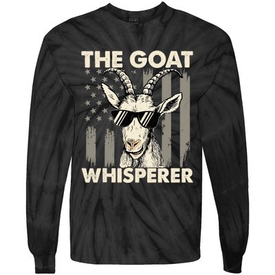 The Goat Whisperer - USA American Flag Farm Animal Lover Tie-Dye Long Sleeve Shirt