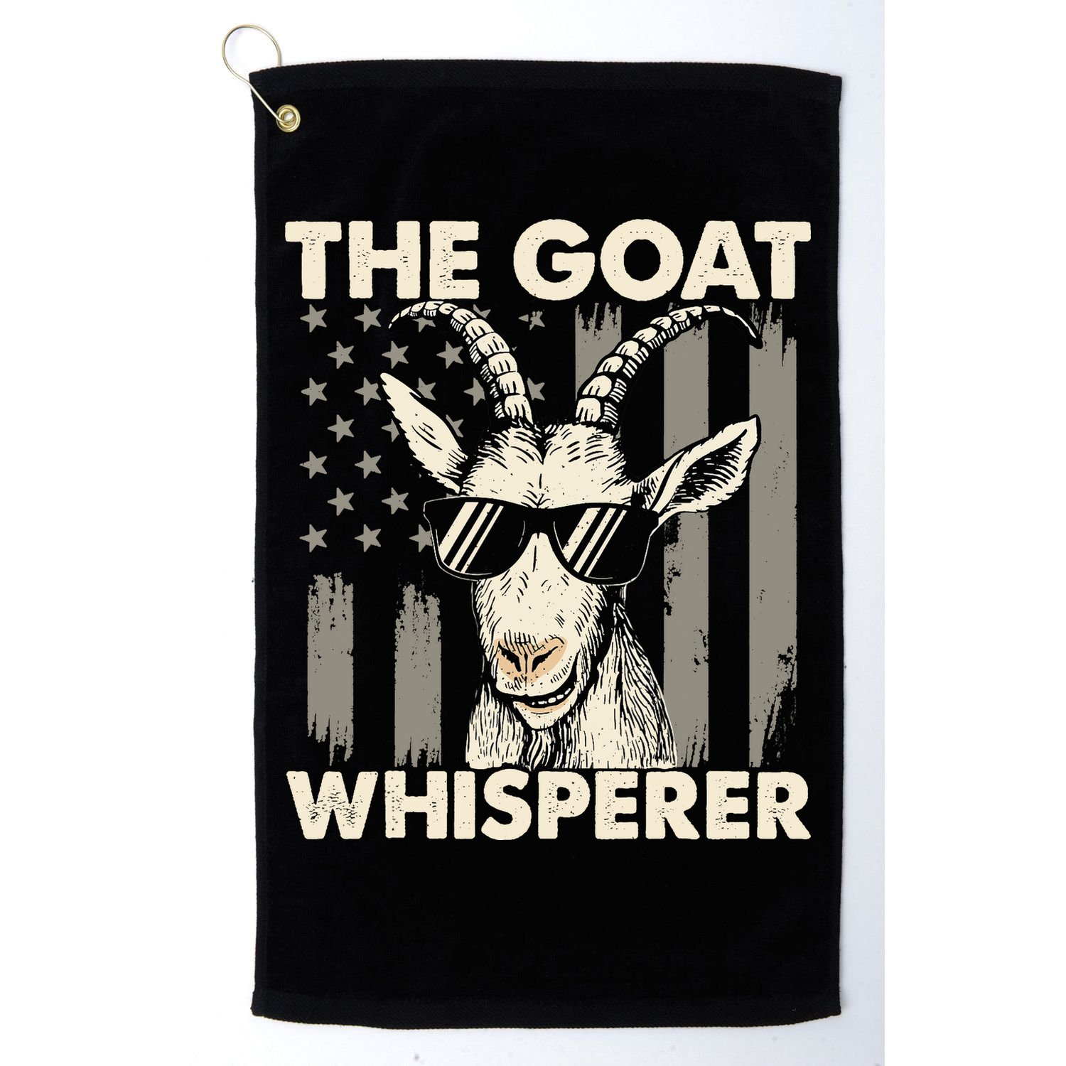 The Goat Whisperer - USA American Flag Farm Animal Lover Golf Towel