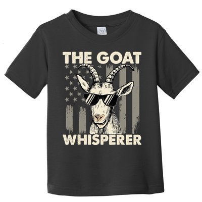 The Goat Whisperer - USA American Flag Farm Animal Lover Toddler T-Shirt