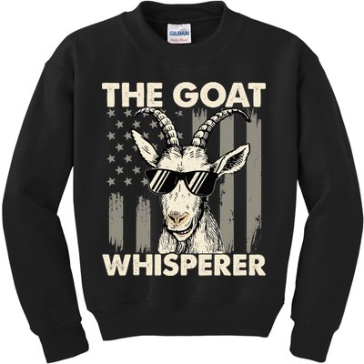 The Goat Whisperer - USA American Flag Farm Animal Lover Kids Sweatshirt