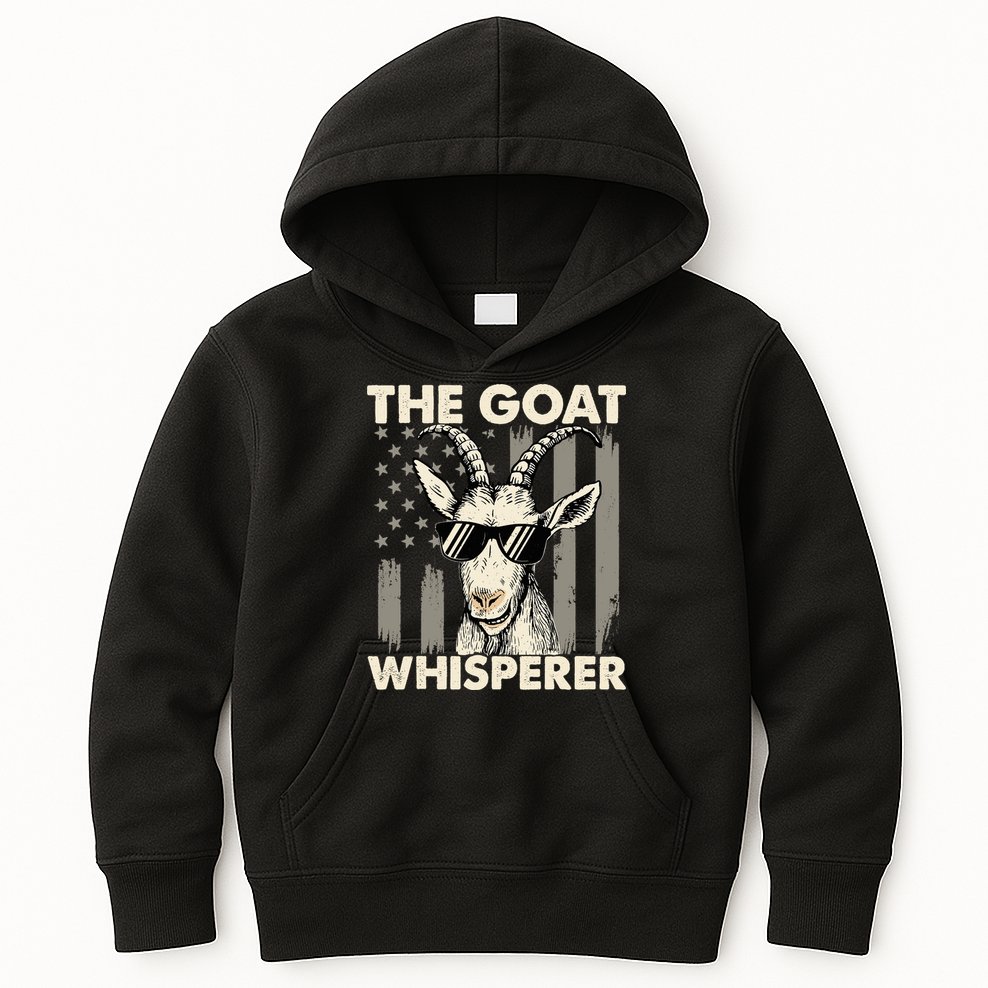 The Goat Whisperer - USA American Flag Farm Animal Lover Kids Hoodie