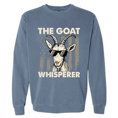 The Goat Whisperer - USA American Flag Farm Animal Lover Garment-Dyed Sweatshirt