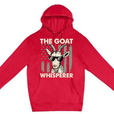 The Goat Whisperer - USA American Flag Farm Animal Lover Premium Pullover Hoodie