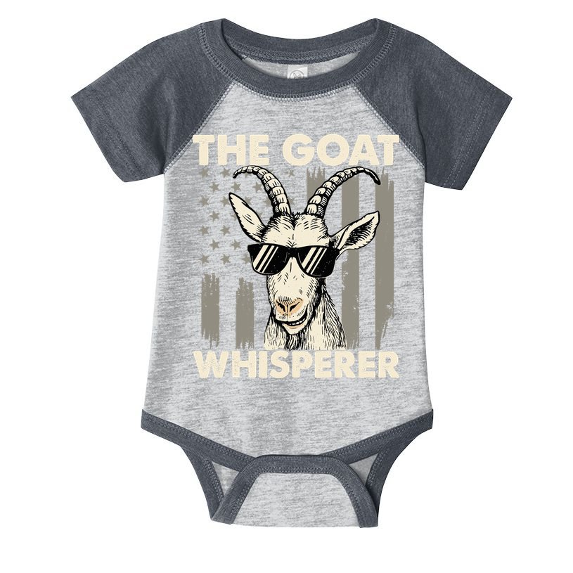 The Goat Whisperer - USA American Flag Farm Animal Lover Infant Baby Jersey Bodysuit
