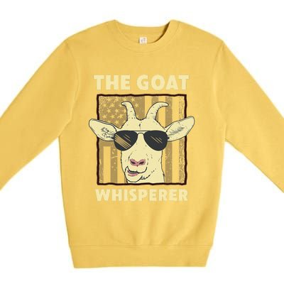 The Goat Whisperer Design Farmer funny Goat Lover Premium Crewneck Sweatshirt