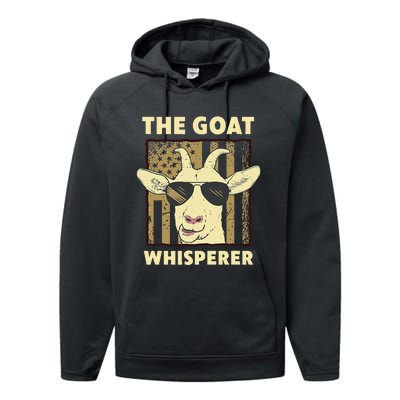 The Goat Whisperer Design Farmer funny Goat Lover Performance Fleece Hoodie