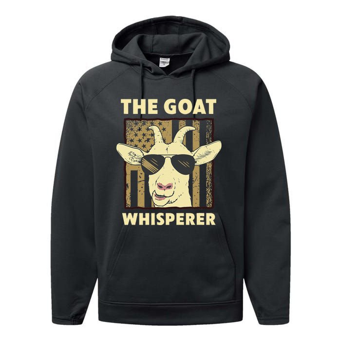 The Goat Whisperer Design Farmer funny Goat Lover Performance Fleece Hoodie