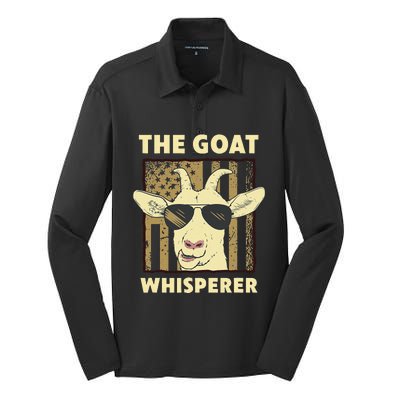 The Goat Whisperer Design Farmer funny Goat Lover Silk Touch Performance Long Sleeve Polo