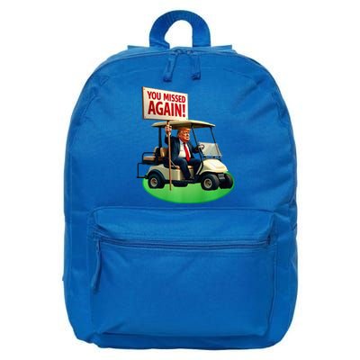 Trump Golf You Missed Again Trump 2024 Us American 16 in Basic Backpack