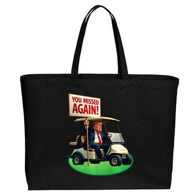 Trump Golf You Missed Again Trump 2024 Us American Cotton Canvas Jumbo Tote