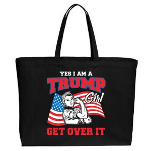 Trump Girl Yes I Am A Trump Girl Get Over It Cotton Canvas Jumbo Tote