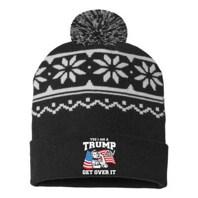 Trump Girl Yes I Am A Trump Girl Get Over It USA-Made Snowflake Beanie