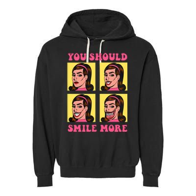 Tragic Girl You Should Smile More Garment-Dyed Fleece Hoodie