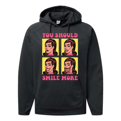 Tragic Girl You Should Smile More Performance Fleece Hoodie