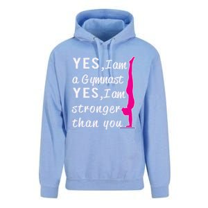 Top Gymnastics Yes IM Stronger Than You Gift Great Gift Unisex Surf Hoodie