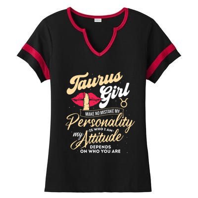 Taurus Girl Zodiac Sign Horoscope Astrology Astrologer Ladies Halftime Notch Neck Tee